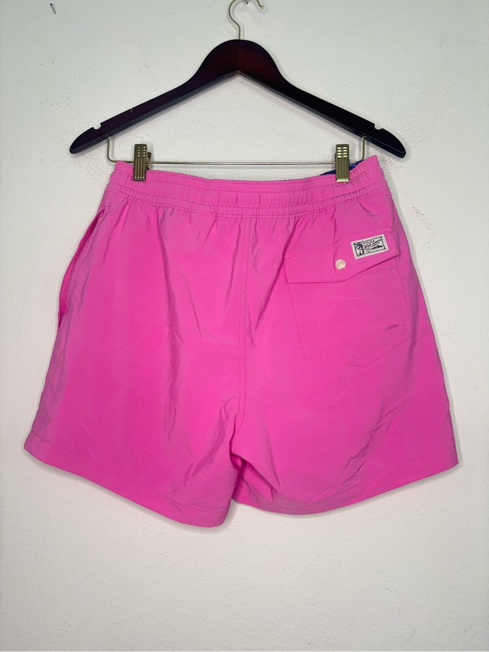 POLO RALPH LAUREN BRIGHT PINK SLIM FIT MENS SWIM TRUNKS SZ MEDIUM - Picture 4 of 7